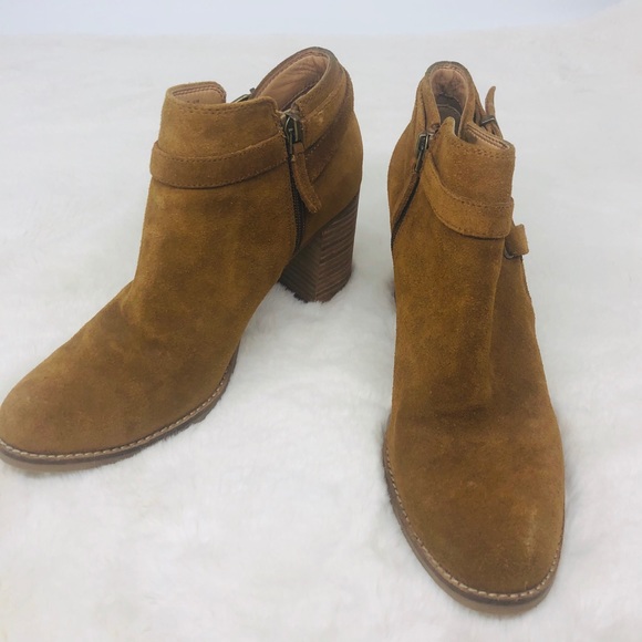 ✨Franco Sarto Rich Camel Tan Suede Booties 7.5US - Picture 4 of 8